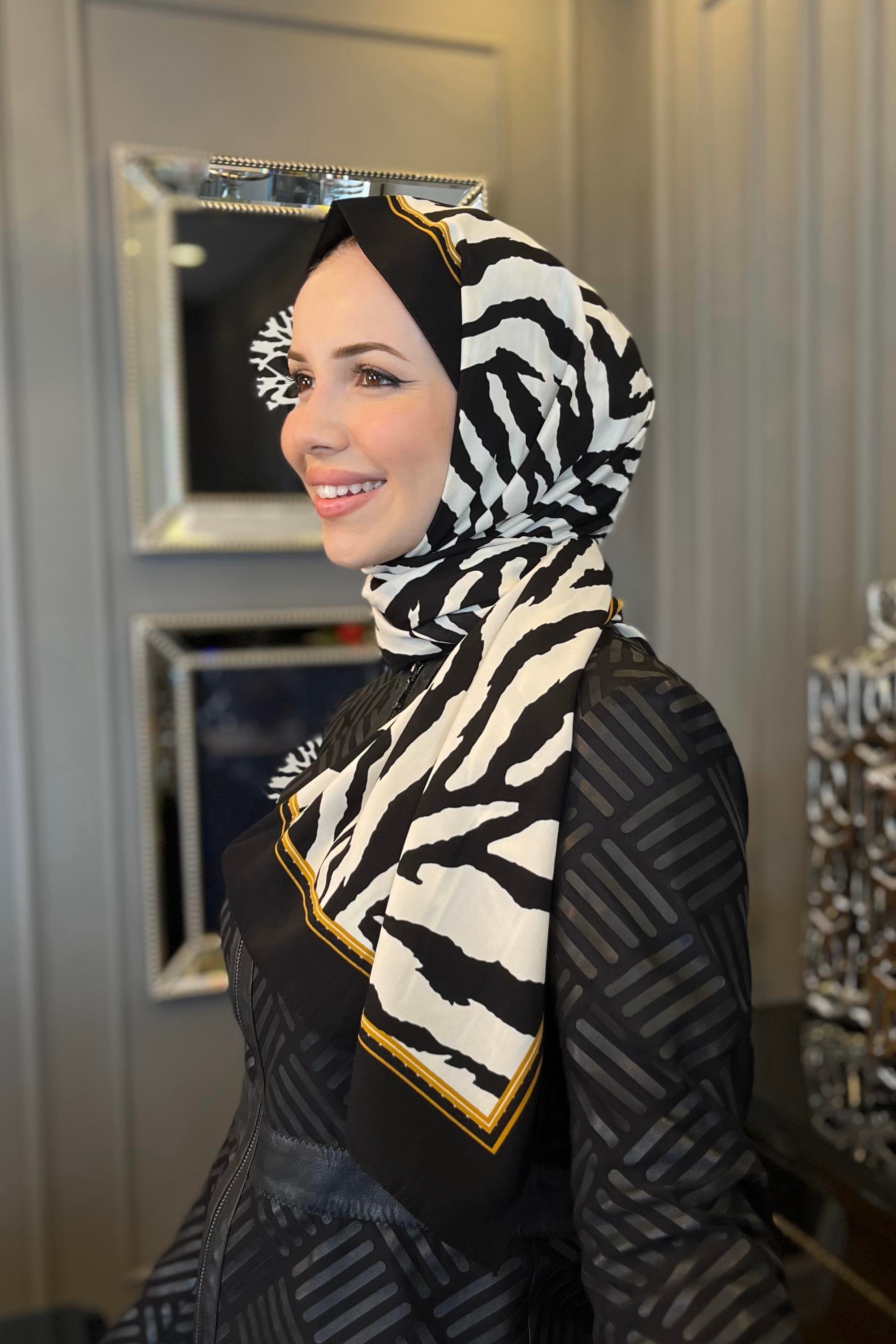 İpek Sultan Medine İpeği Şal Zebra Desen - 2001-460