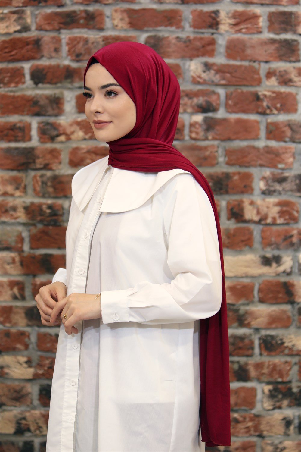 İpek Sultan Penye Şal - 05 - Bordo