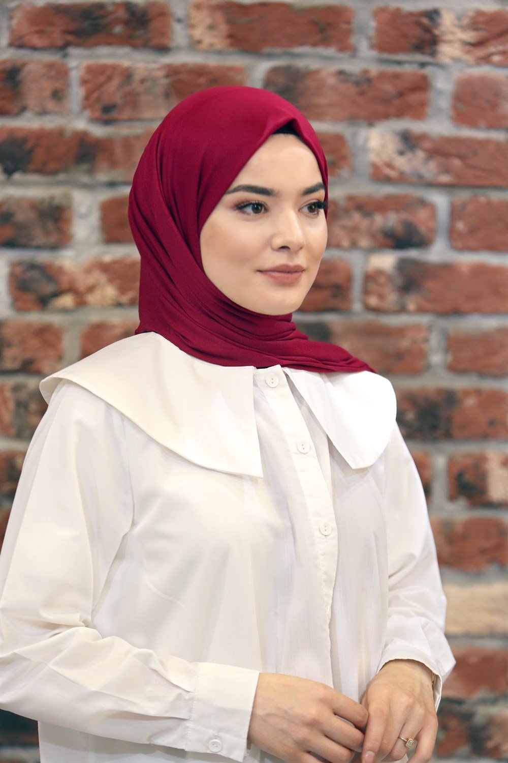 İpek Sultan Penye Şal - 05 - Bordo