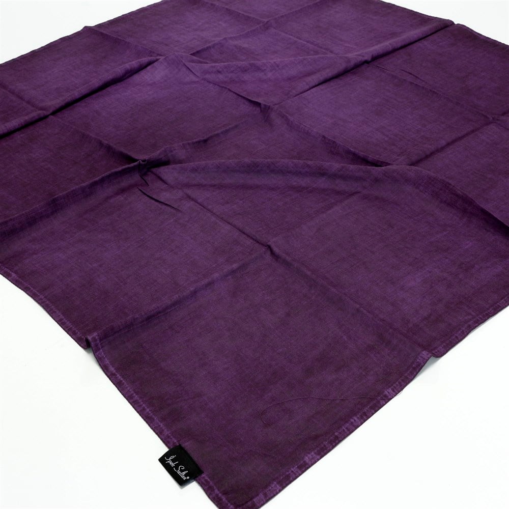 İpek Sultan Taşlanmış Pamuk Eşarp - 05 - Mor