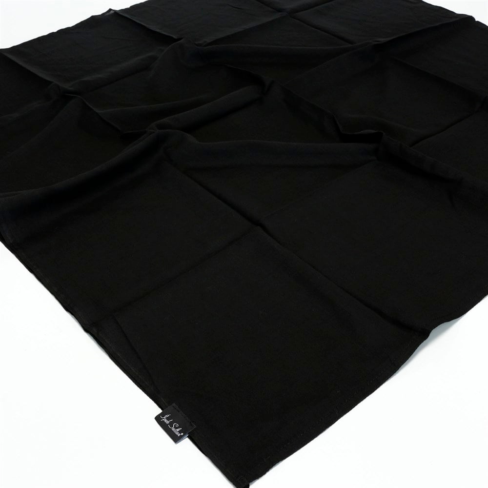 İpek Sultan Taşlanmış Pamuk Eşarp - 07 - Siyah