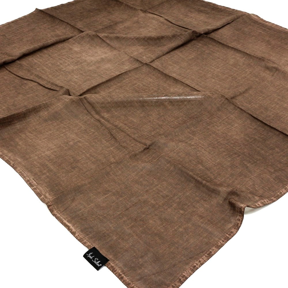 İpek Sultan Taşlanmış Pamuk Eşarp - 08 - Acı Kahve