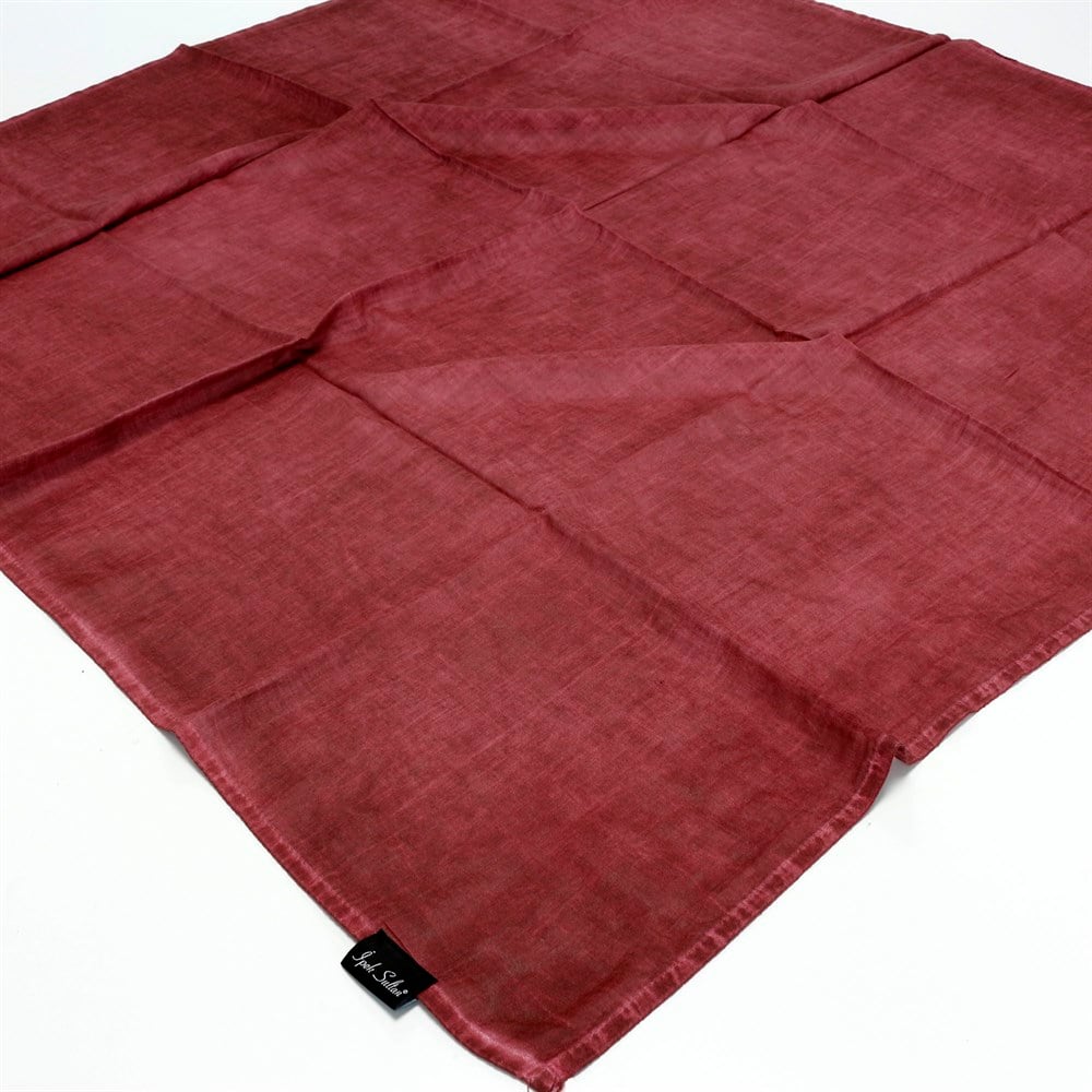 İpek Sultan Taşlanmış Pamuk Eşarp - 10 - Bordo