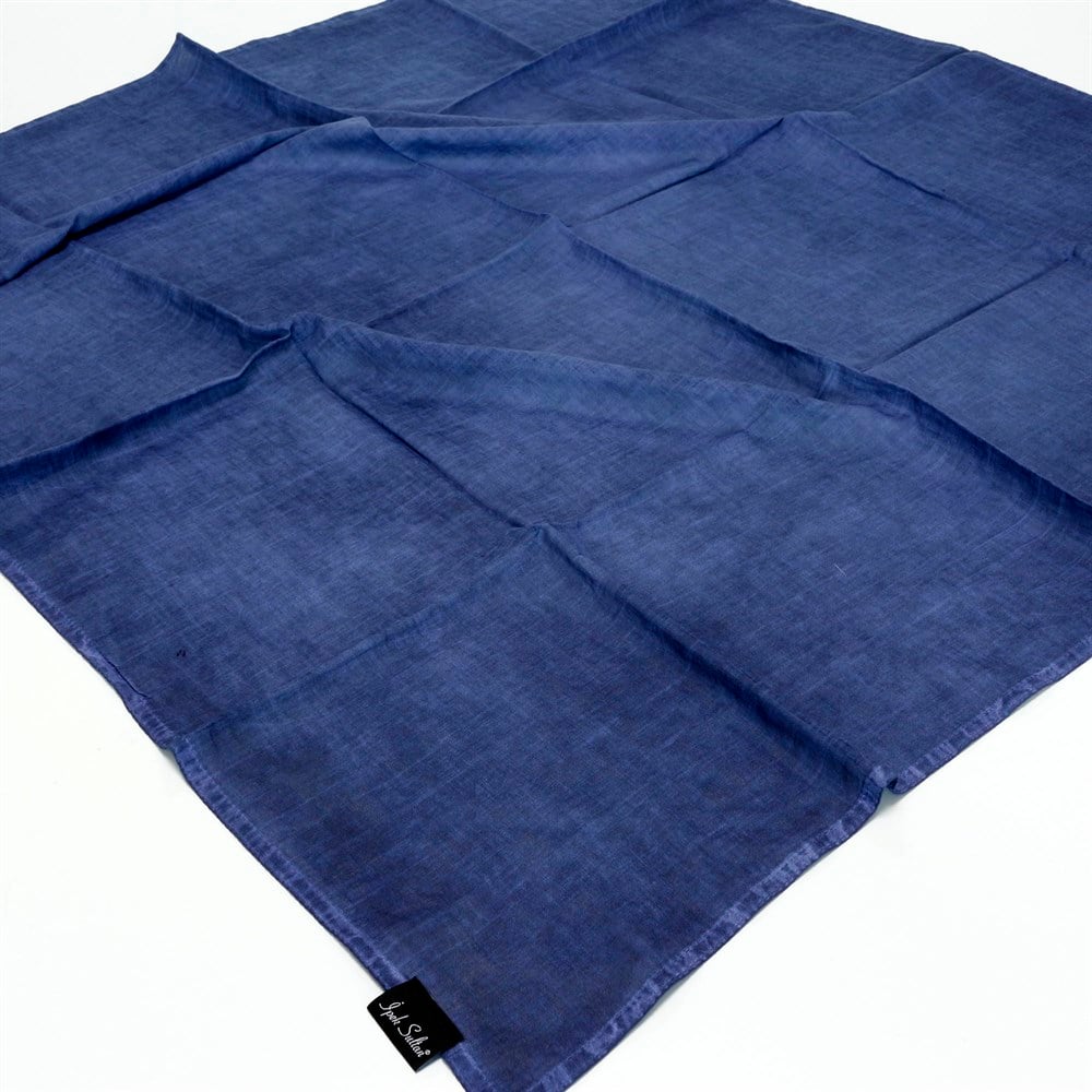 İpek Sultan Taşlanmış Pamuk Eşarp - 11 - Lacivert