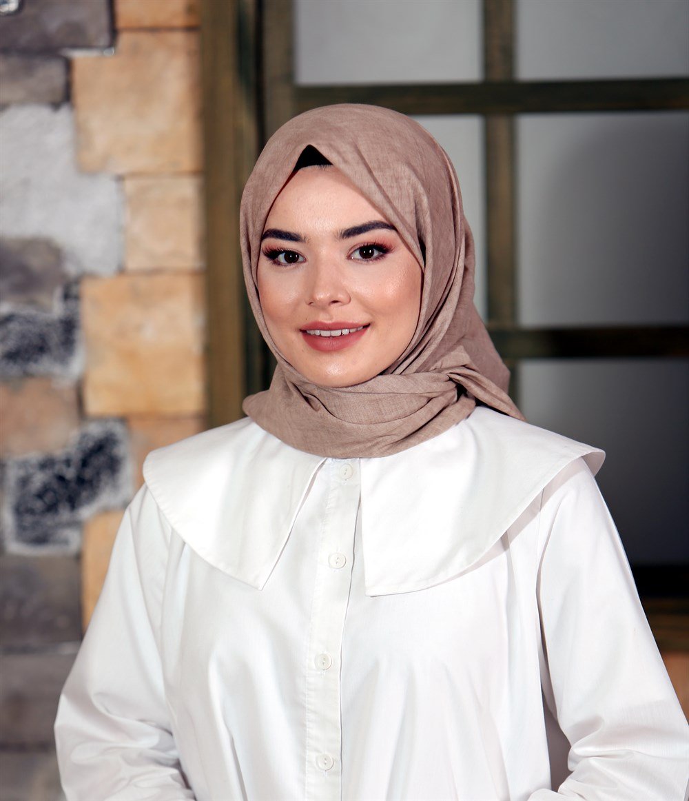 İpek Sultan Taşlanmış Pamuk Eşarp - 13 - Bej