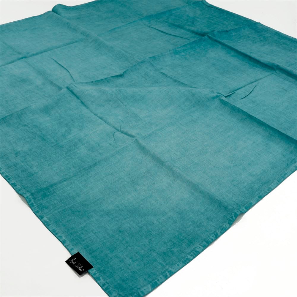 İpek Sultan Taşlanmış Pamuk Eşarp - 19 - Turkuaz