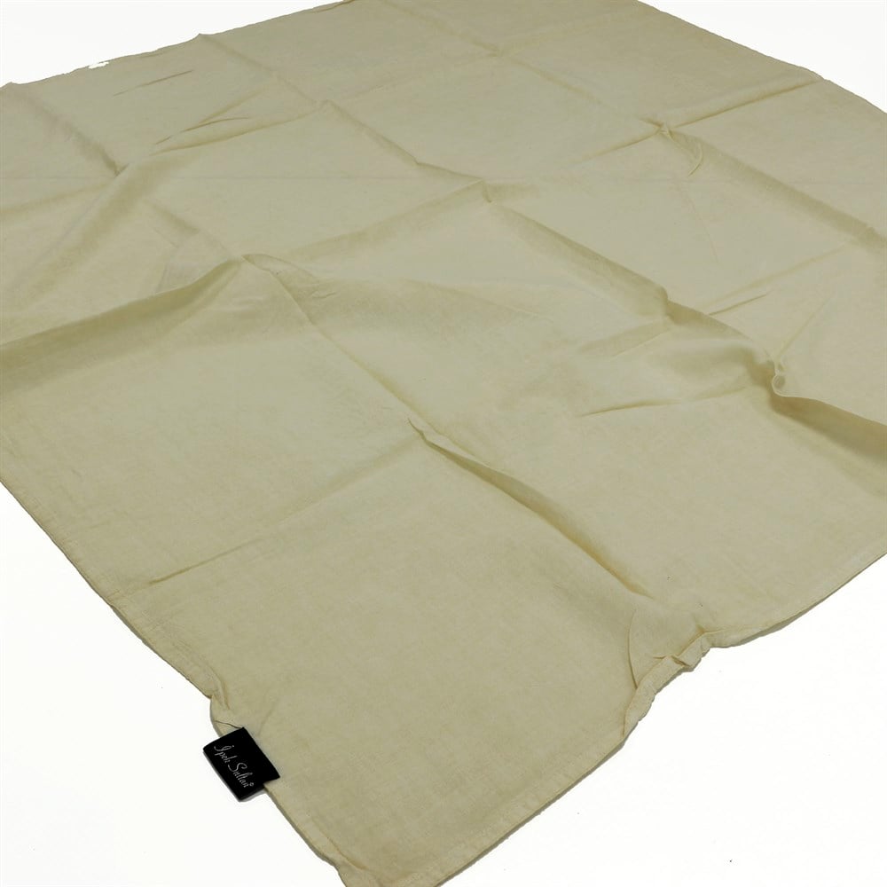 İpek Sultan Taşlanmış Pamuk Eşarp - 22 - Krem