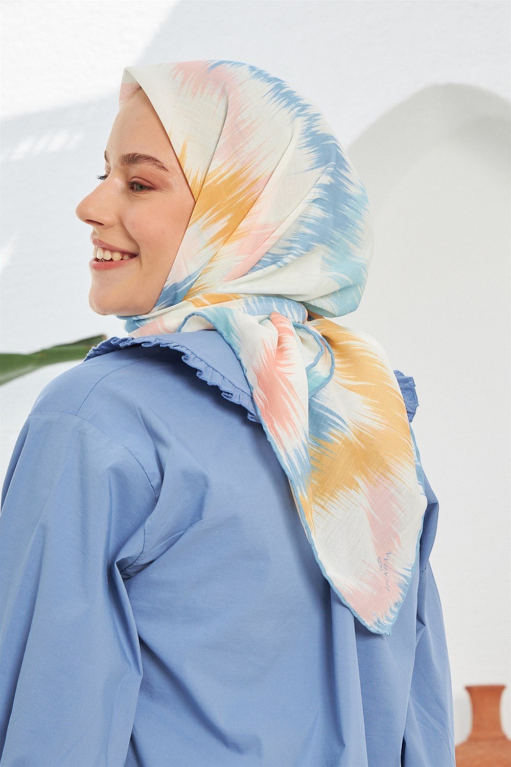 İpekhan Pamuk Eşarp - Çizgili Desen - IHE010-08