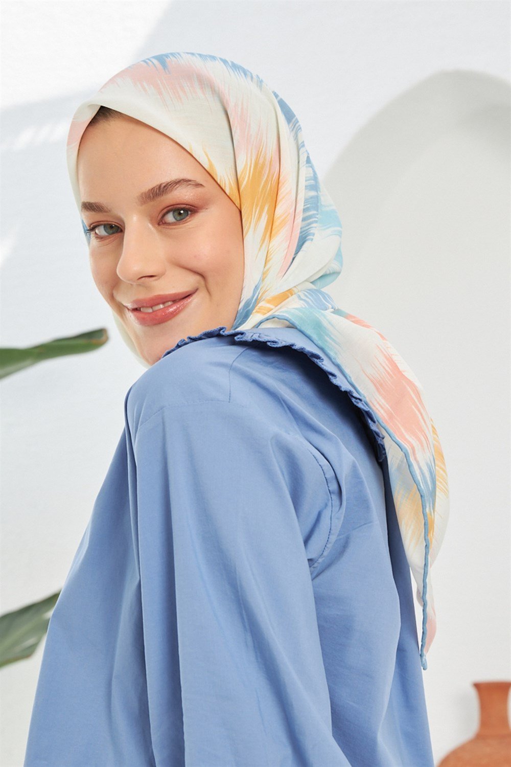 İpekhan Pamuk Eşarp - Çizgili Desen - IHE010-08