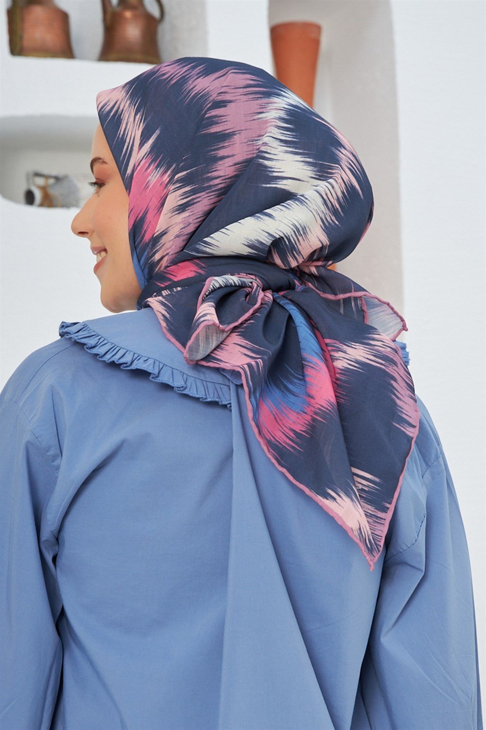 İpekhan Pamuk Eşarp - Çizgili Desen - IHE010-05