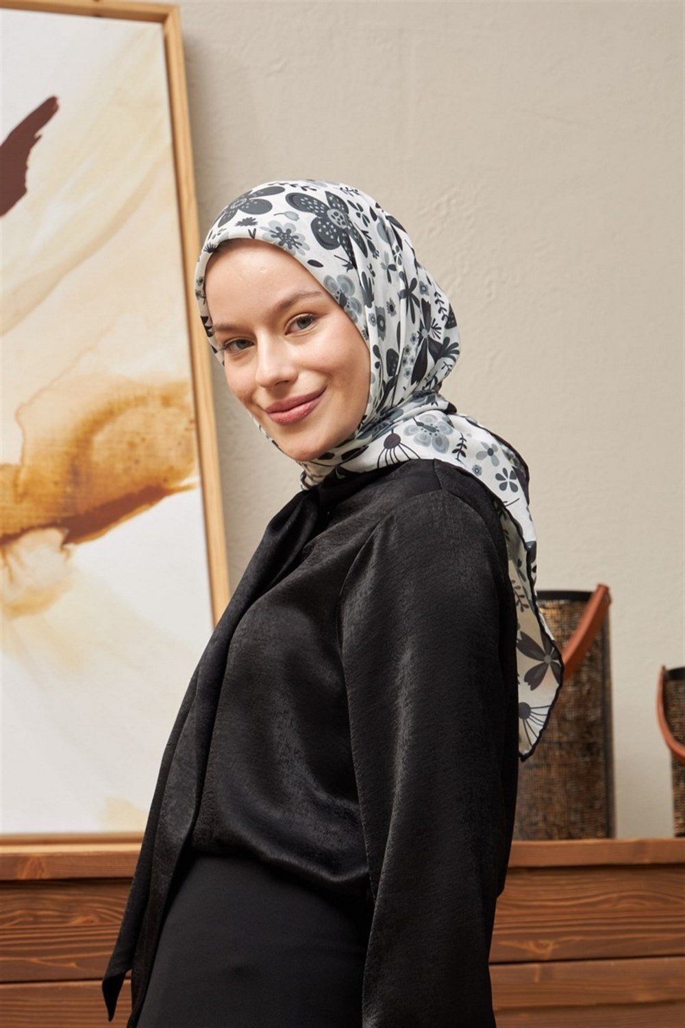 İpekhan Pamuk Eşarp - Itır Desen - IHE1074-10