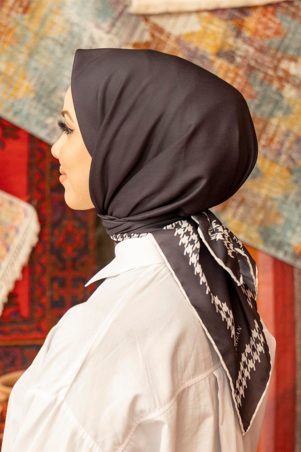 İpekhan Pamuk Eşarp - Kazayağı - IHE014-01