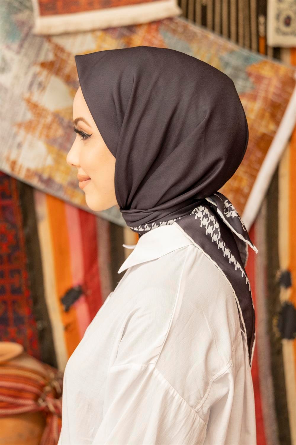 İpekhan Pamuk Eşarp - Kazayağı - IHE014-01