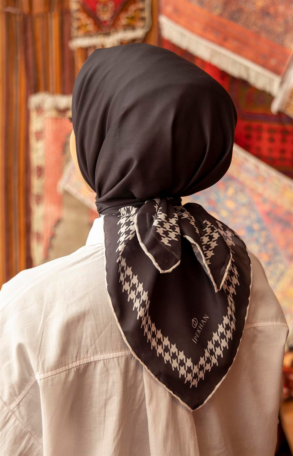 İpekhan Pamuk Eşarp - Kazayağı - IHE014-01