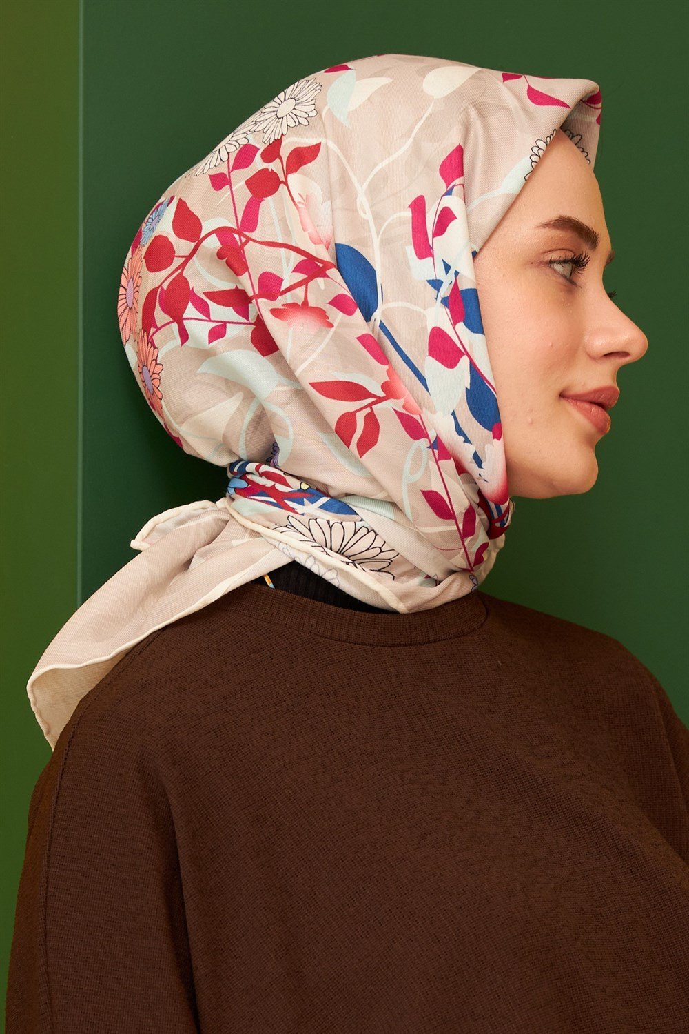 İpekhan Pamuk Eşarp - La Flores Desen - IHE1103-19