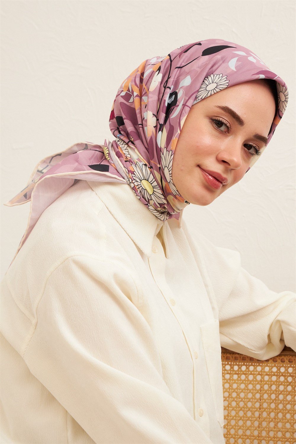 İpekhan Pamuk Eşarp - La Flores Desen - IHE1103-06