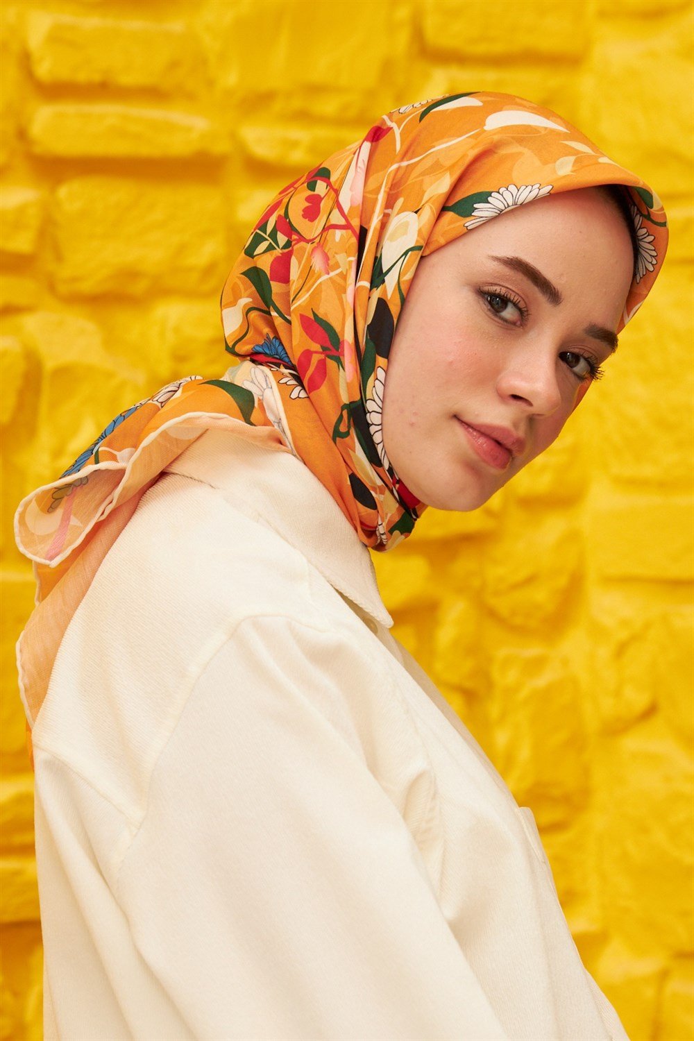 İpekhan Pamuk Eşarp - La Flores Desen - IHE1103-18