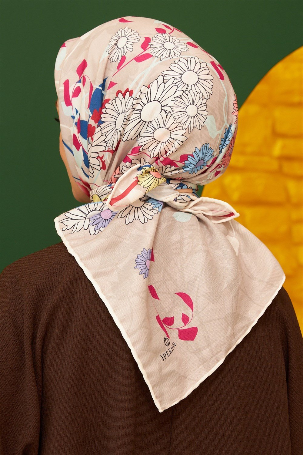 İpekhan Pamuk Eşarp - La Flores Desen - IHE1103-19
