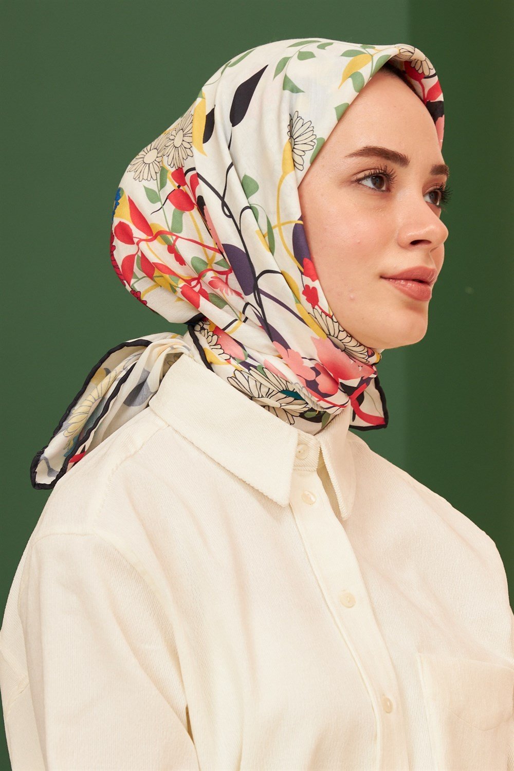 İpekhan Pamuk Eşarp - La Flores Desen - IHE1103-03