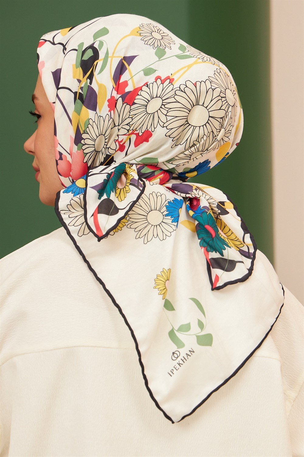İpekhan Pamuk Eşarp - La Flores Desen - IHE1103-03