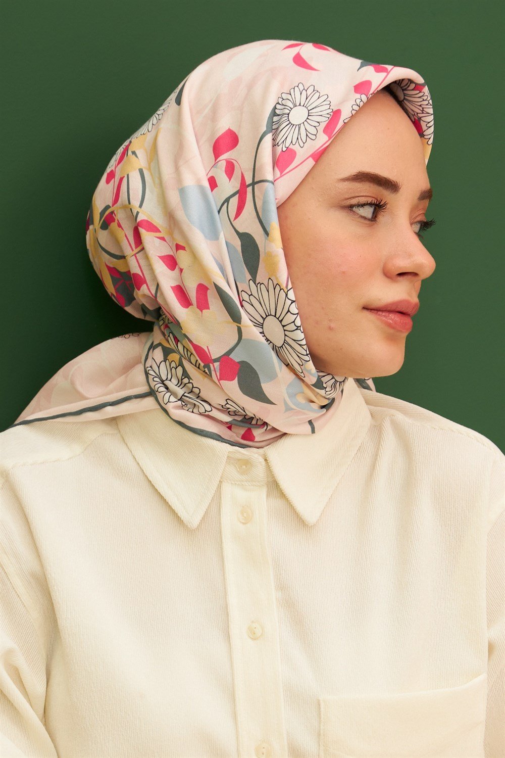 İpekhan Pamuk Eşarp - La Flores Desen - IHE1103-11