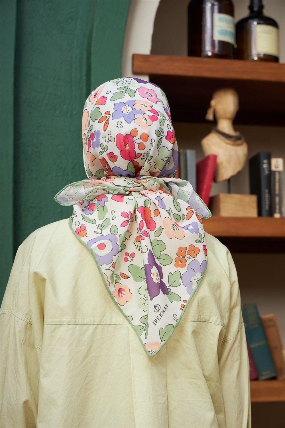 İpekhan Pamuk Eşarp - Nergis Desen - IHE1092-01