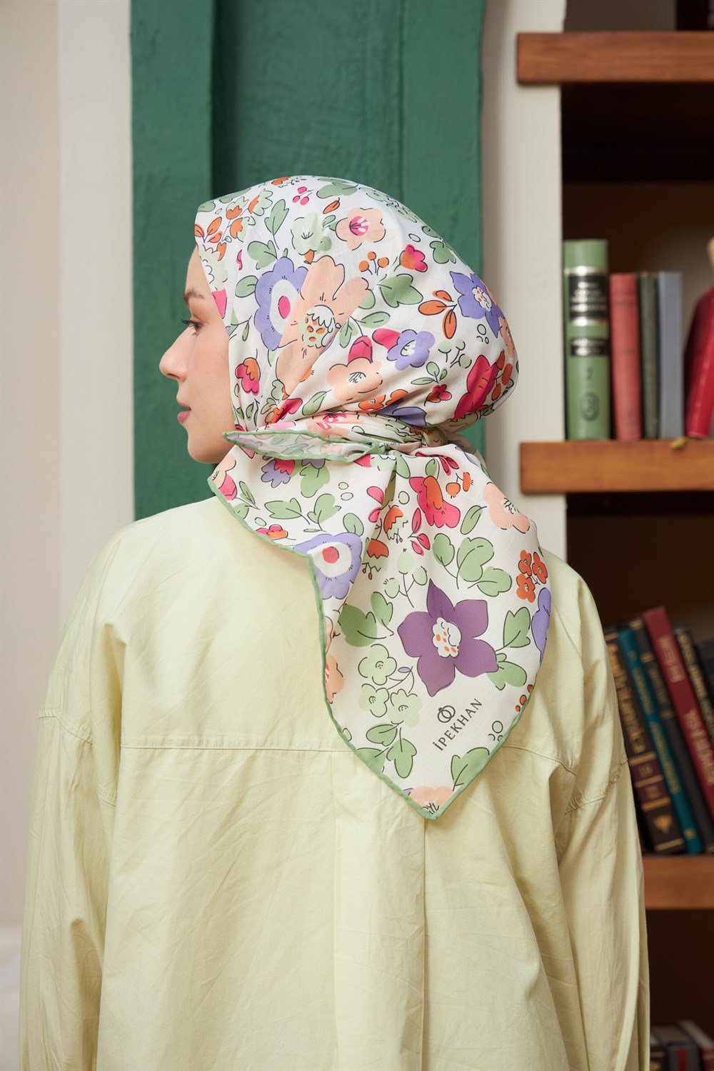 İpekhan Pamuk Eşarp - Nergis Desen - IHE1092-01