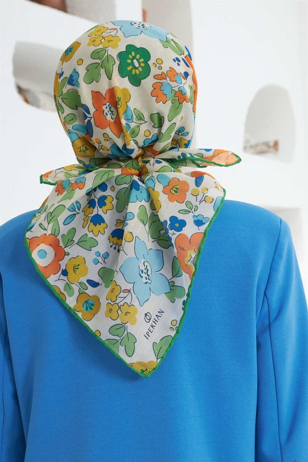 İpekhan Pamuk Eşarp - Nergis Desen - IHE1092-16