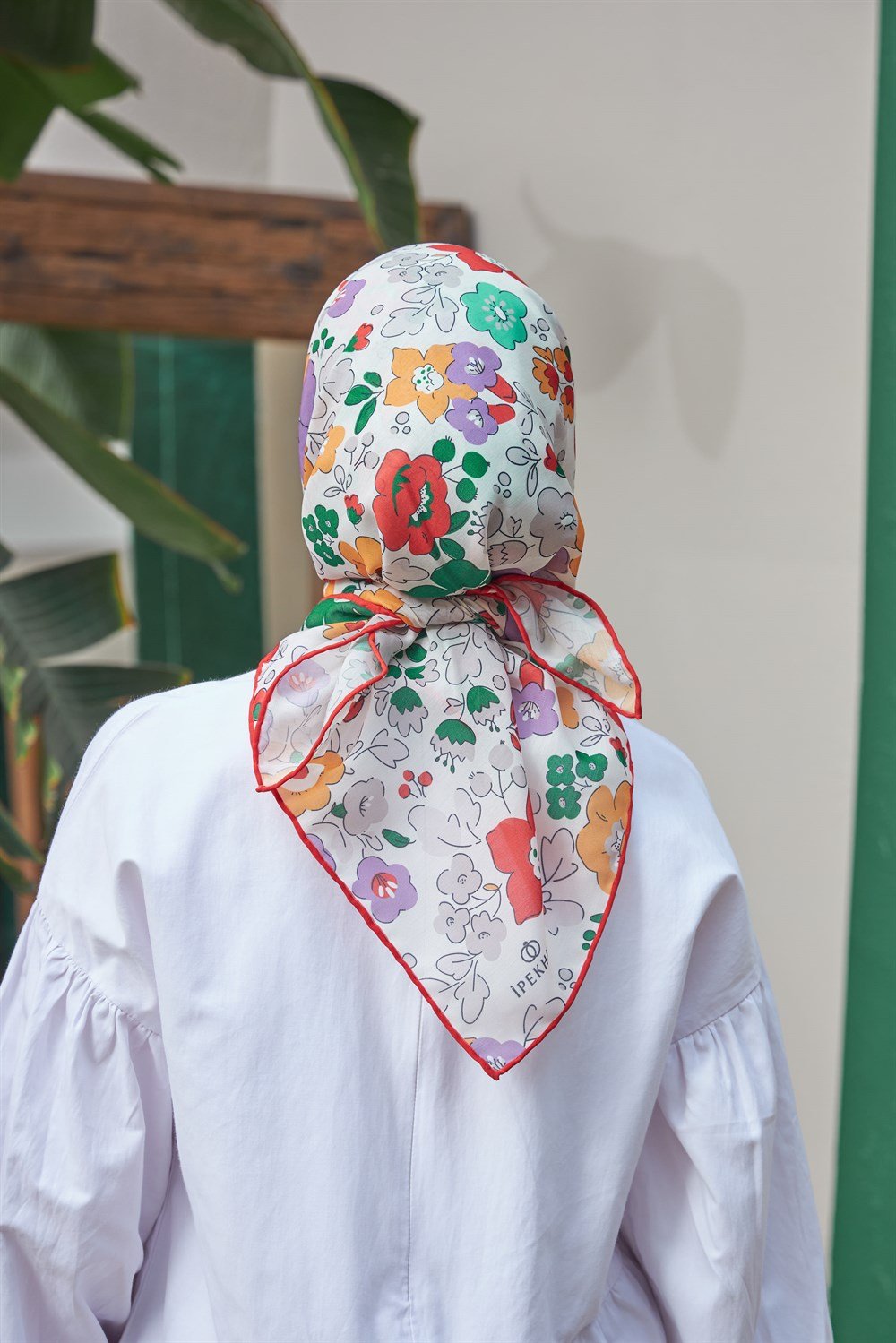 İpekhan Pamuk Eşarp - Nergis Desen - IHE1092-04