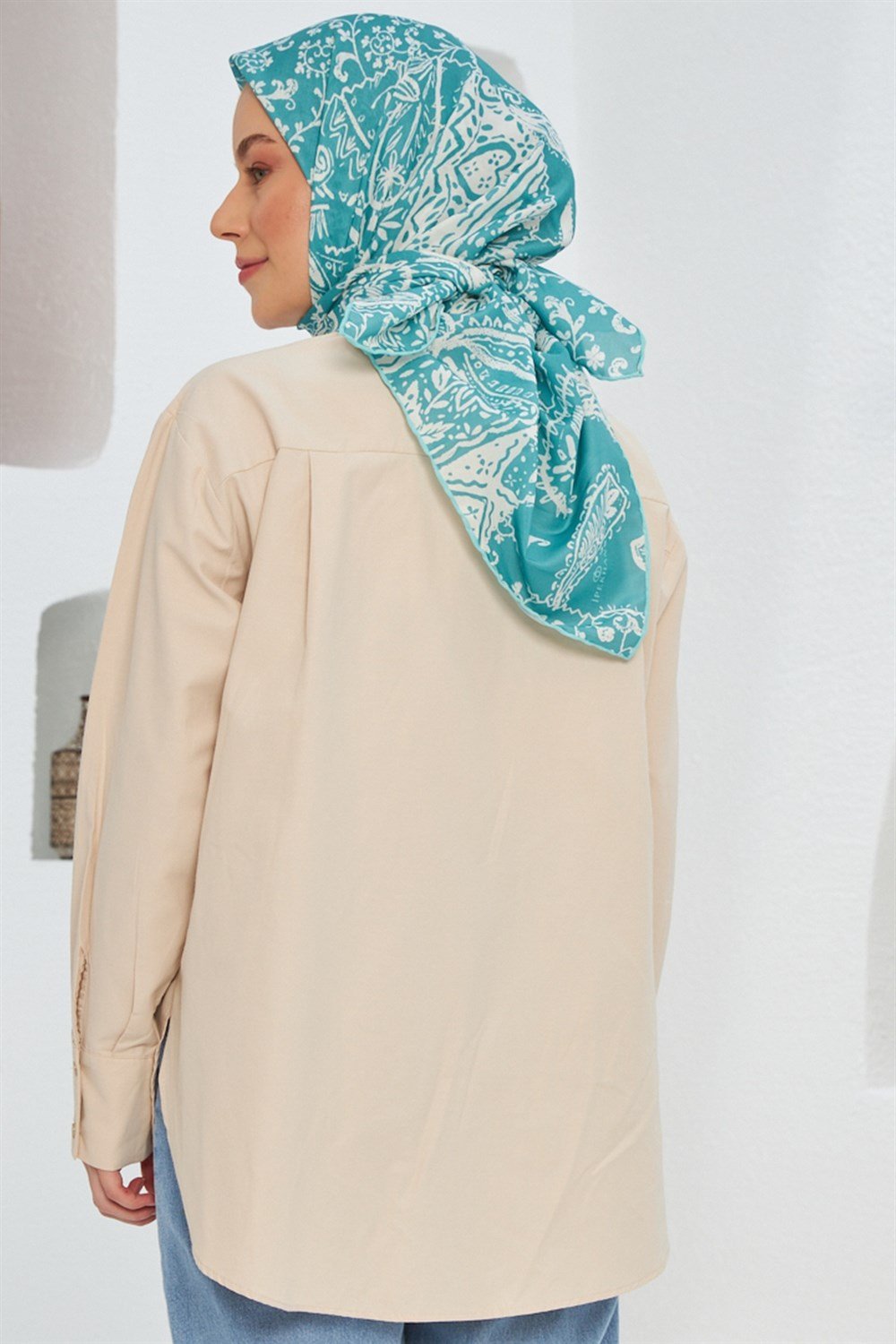 İpekhan Pamuk Eşarp - Otantik Çiçekli - IHE003-10