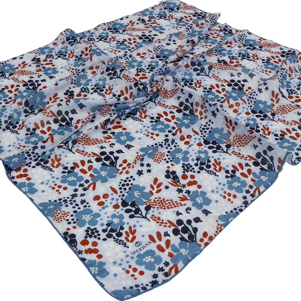 İpekhan Pamuk Eşarp - Yapraklı Çiçek - IHE008-02