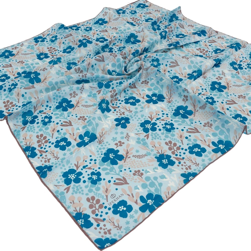 İpekhan Pamuk Eşarp - Yapraklı Çiçek - IHE008-05