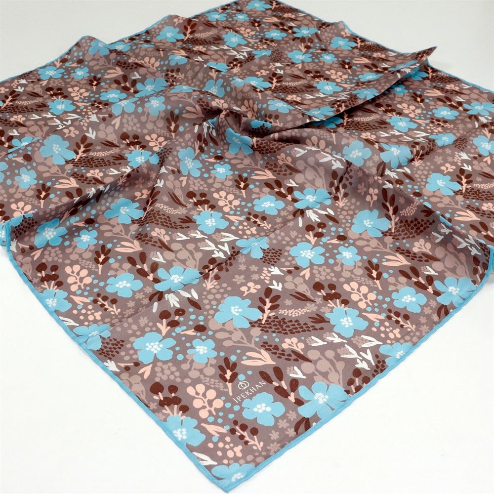 İpekhan Pamuk Eşarp - Yapraklı Çiçek - IHE008-18