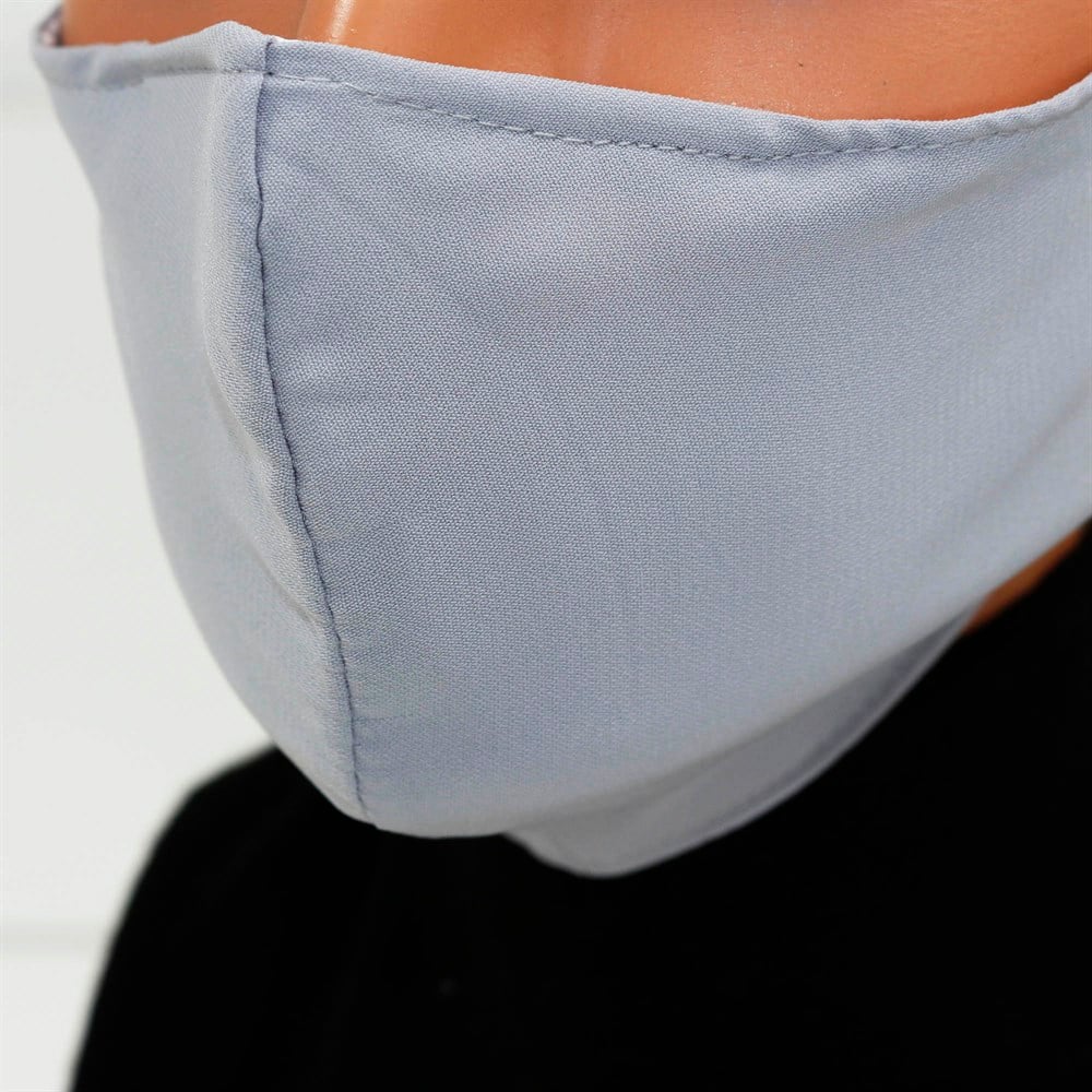 Medine İpeği Yıkanabilir Maske - Gri