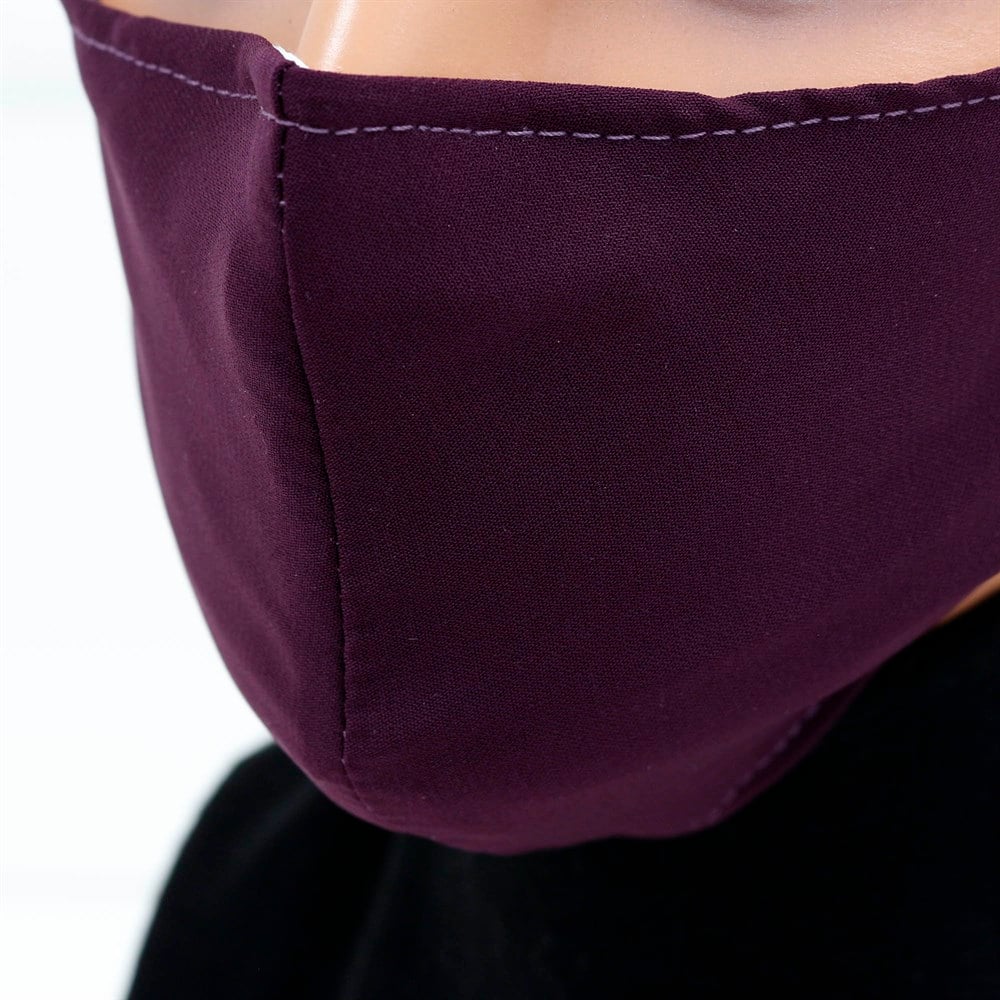 Medine İpeği Yıkanabilir Maske - Mürdüm