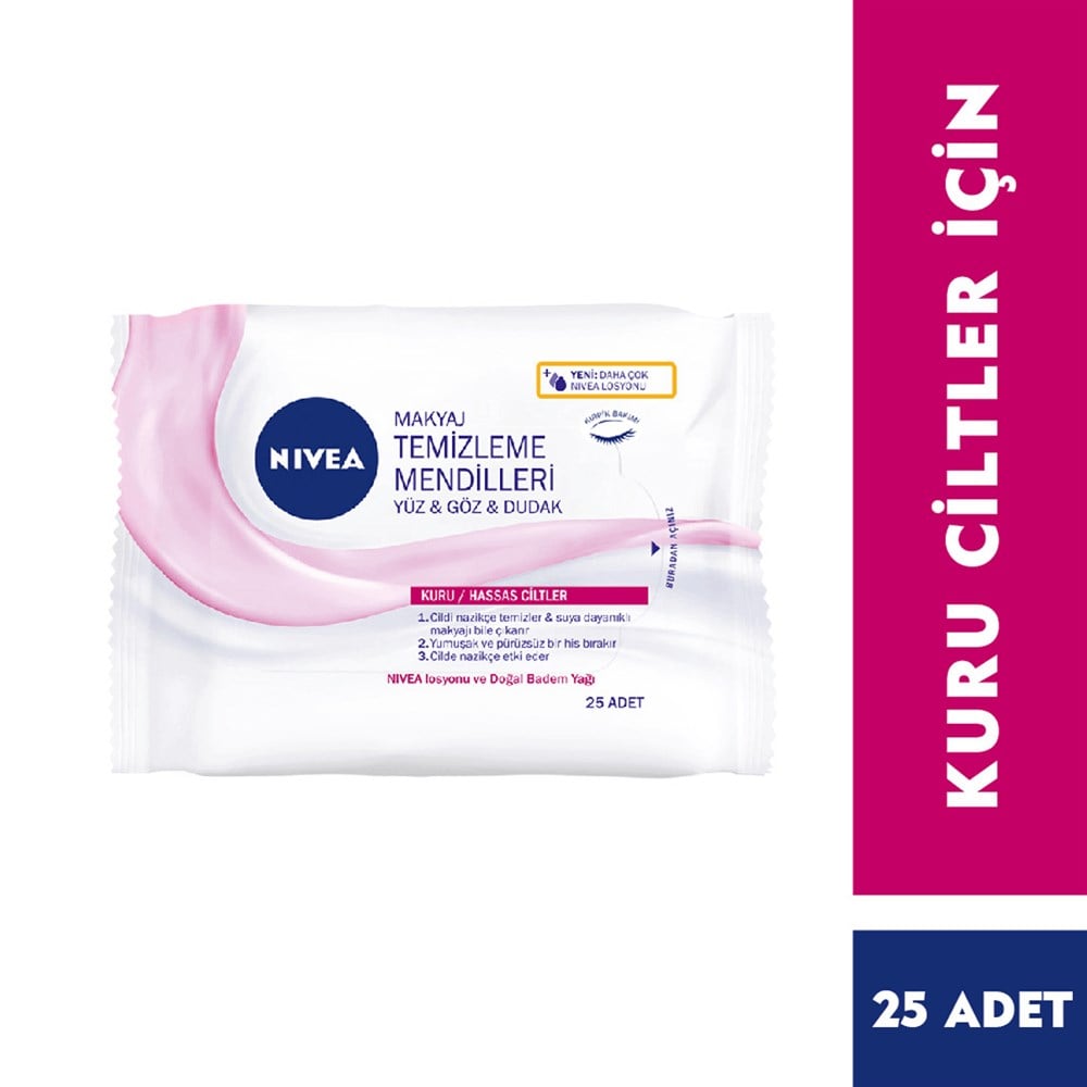 NIVEA Makyaj Temizleme Mendili Kuru/Hassas Ciltler (25 Adet)