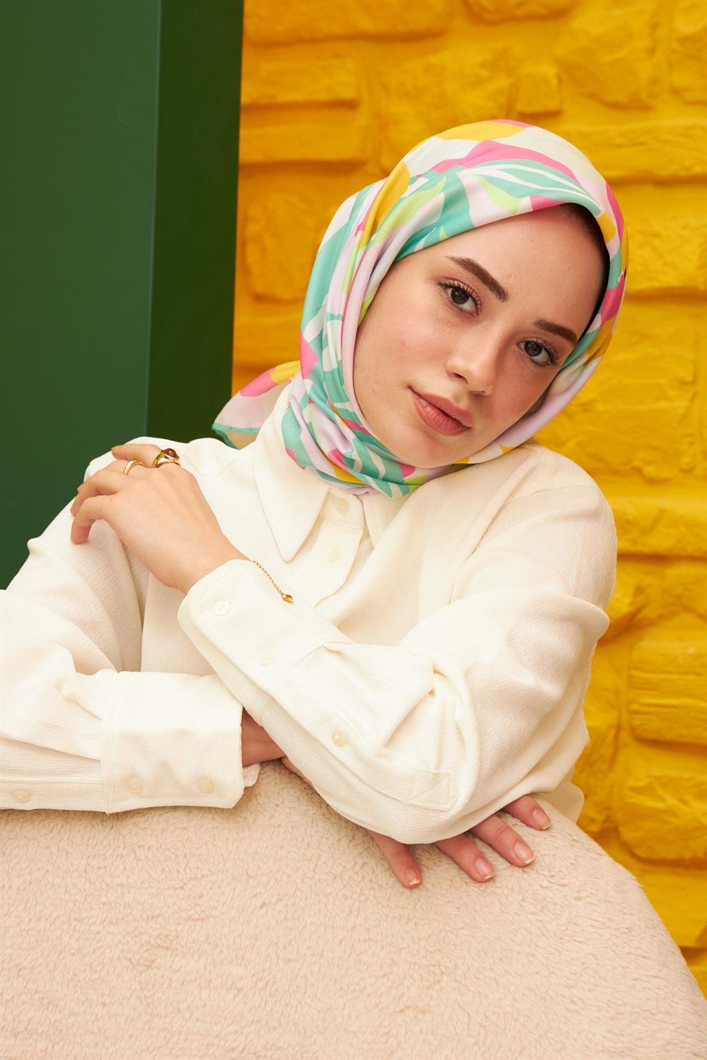 Pamuk Eşarp - İpekhan Daphne Modeli  - SEIHE1108-10