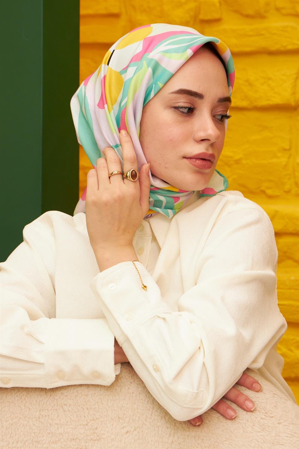 Pamuk Eşarp - İpekhan Daphne Modeli  - SEIHE1108-10