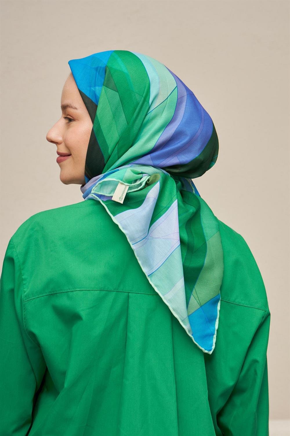 Pamuk Eşarp - İpekhan Geometrik Desen  - SEIHE1084-02