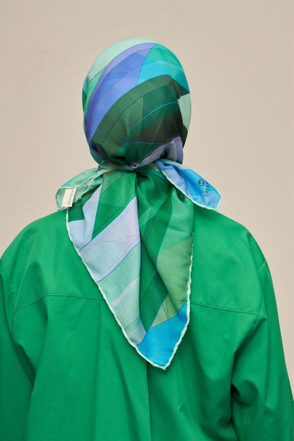 Pamuk Eşarp - İpekhan Geometrik Desen  - SEIHE1084-02