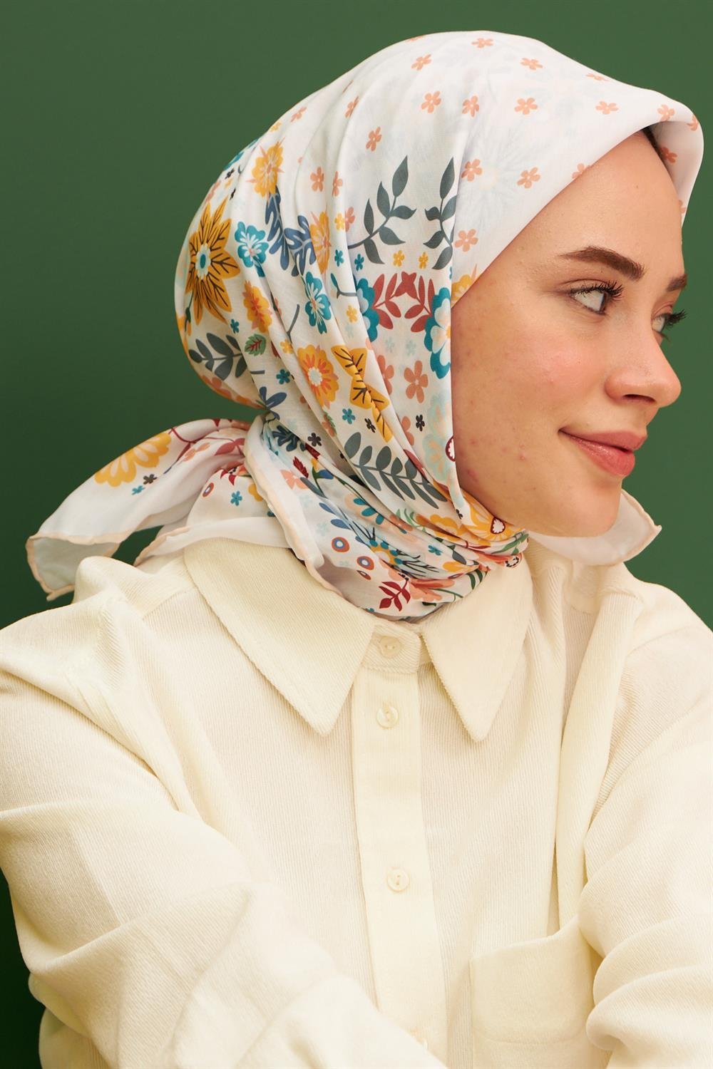 Pamuk Eşarp - İpekhan Kalmia Modeli  - SEIHE1105-04