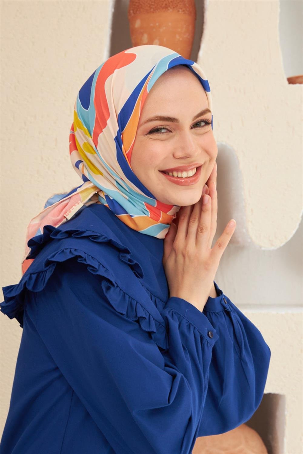 Pamuk Eşarp - İpekhan Yeni Twist Modeli  - SEIHE1133-06