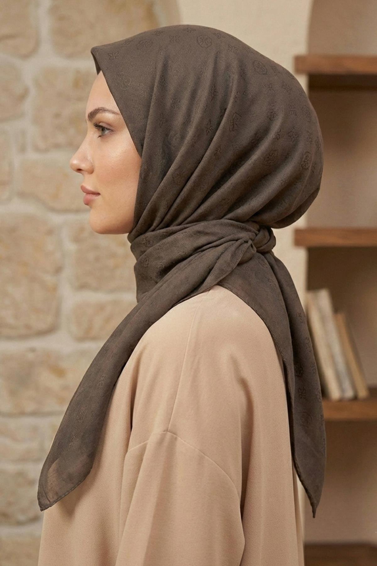 Pierre Cardin Koton Eşarp - Çanta Desen - 1030500-931 - Kahverengi