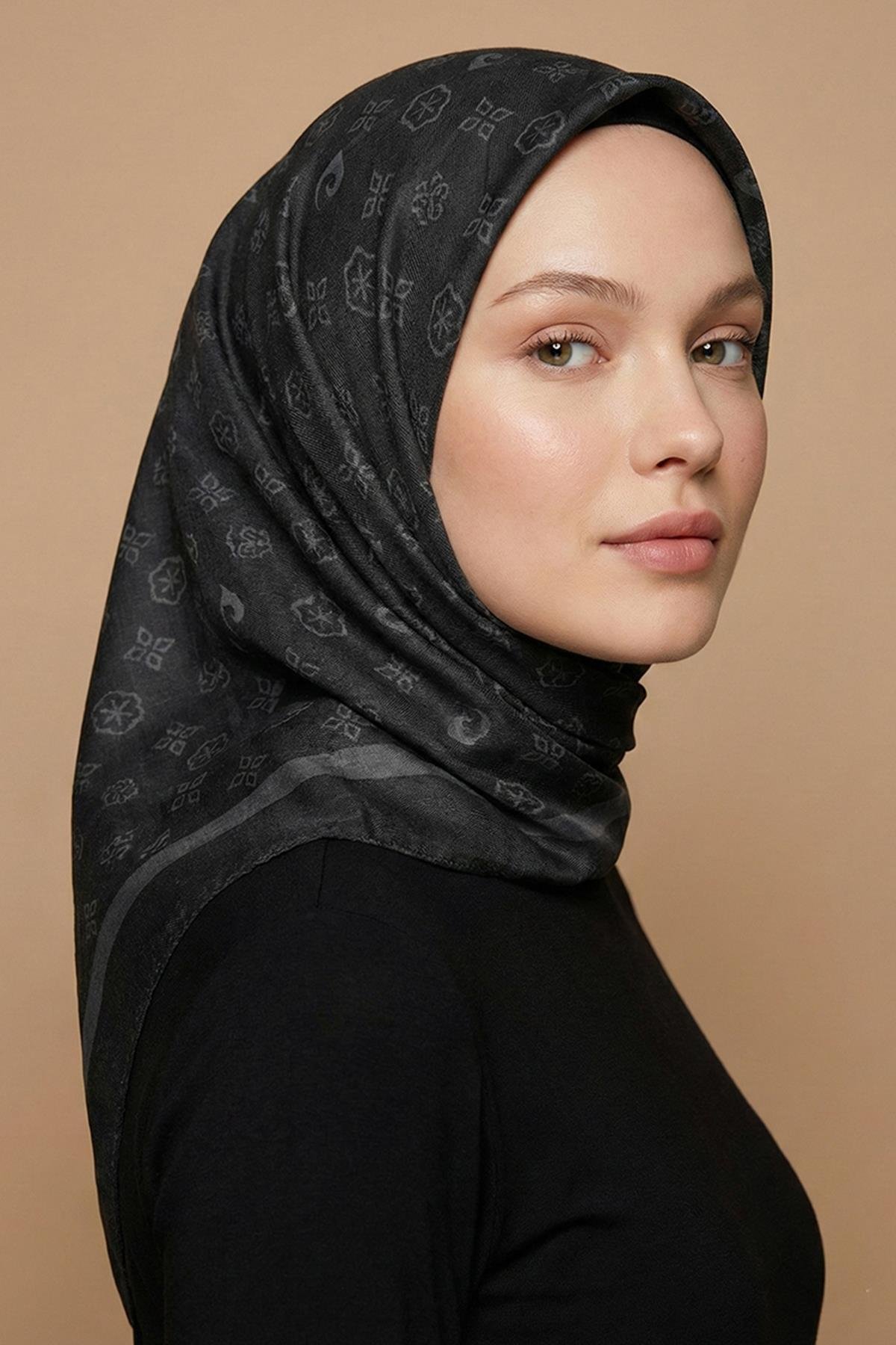 Pierre Cardin Koton Eşarp - Çanta Desen - 1030500-913 - Füme