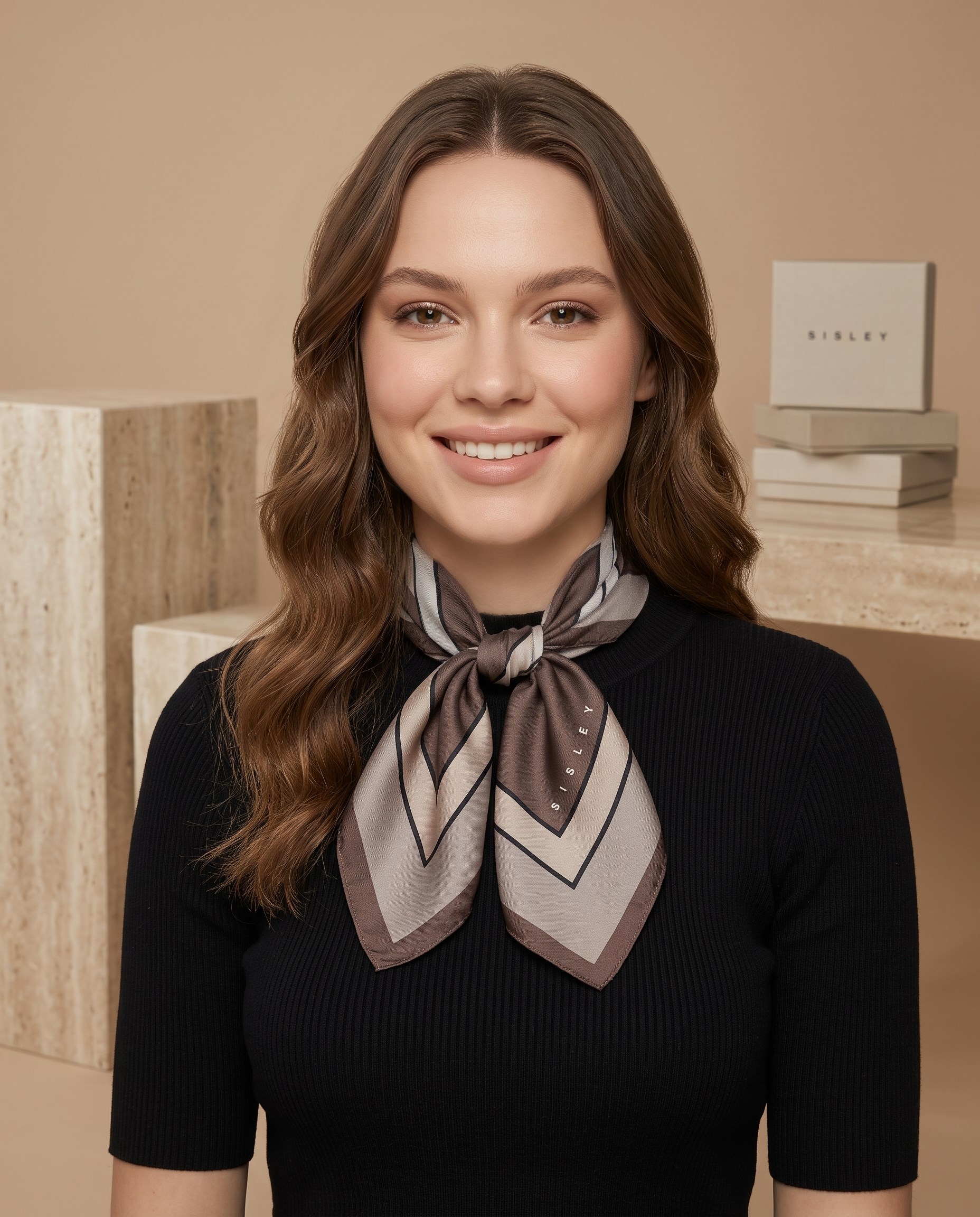 Sisley Bandana - Flora - 2017-018 - Kahverengi
