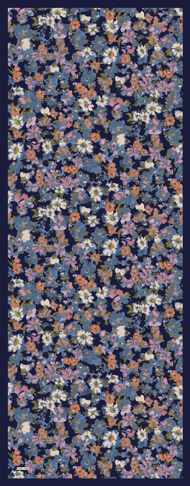 Sultan Desenli Bambu Kraş Şal - Çiçek Modeli - DK06-08