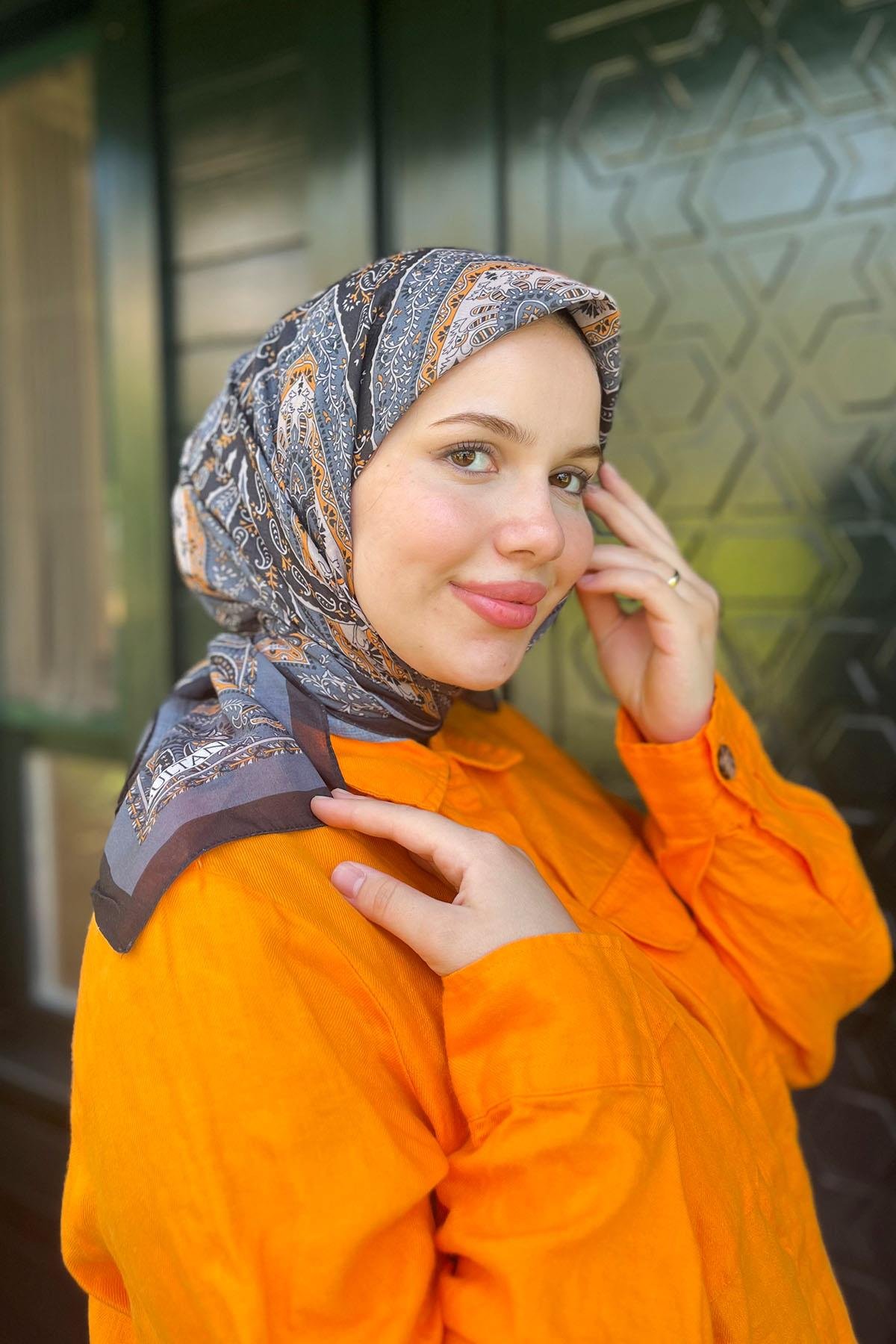 Sultan Fresh Pamuk Eşarp - Çini Desen - SFE012-04