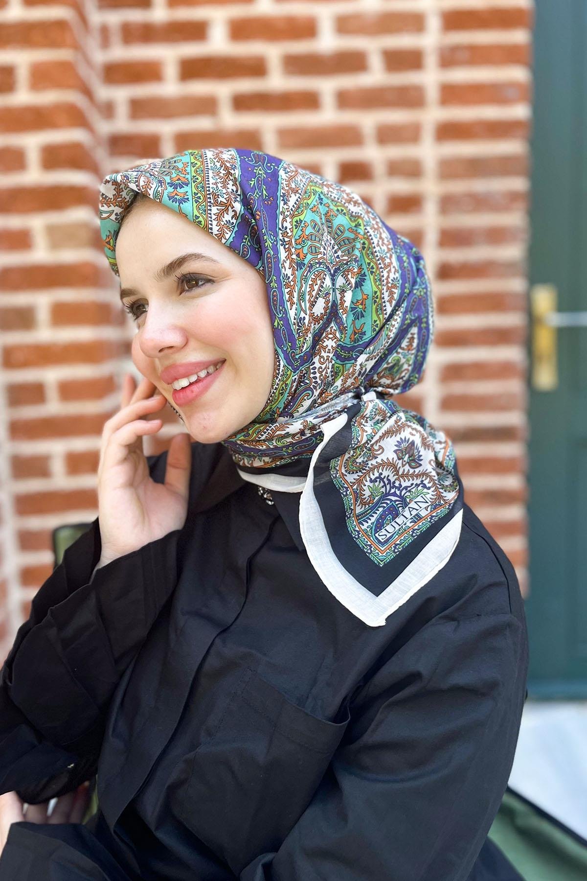 Sultan Fresh Pamuk Eşarp - Çini Desen - SFE012-01