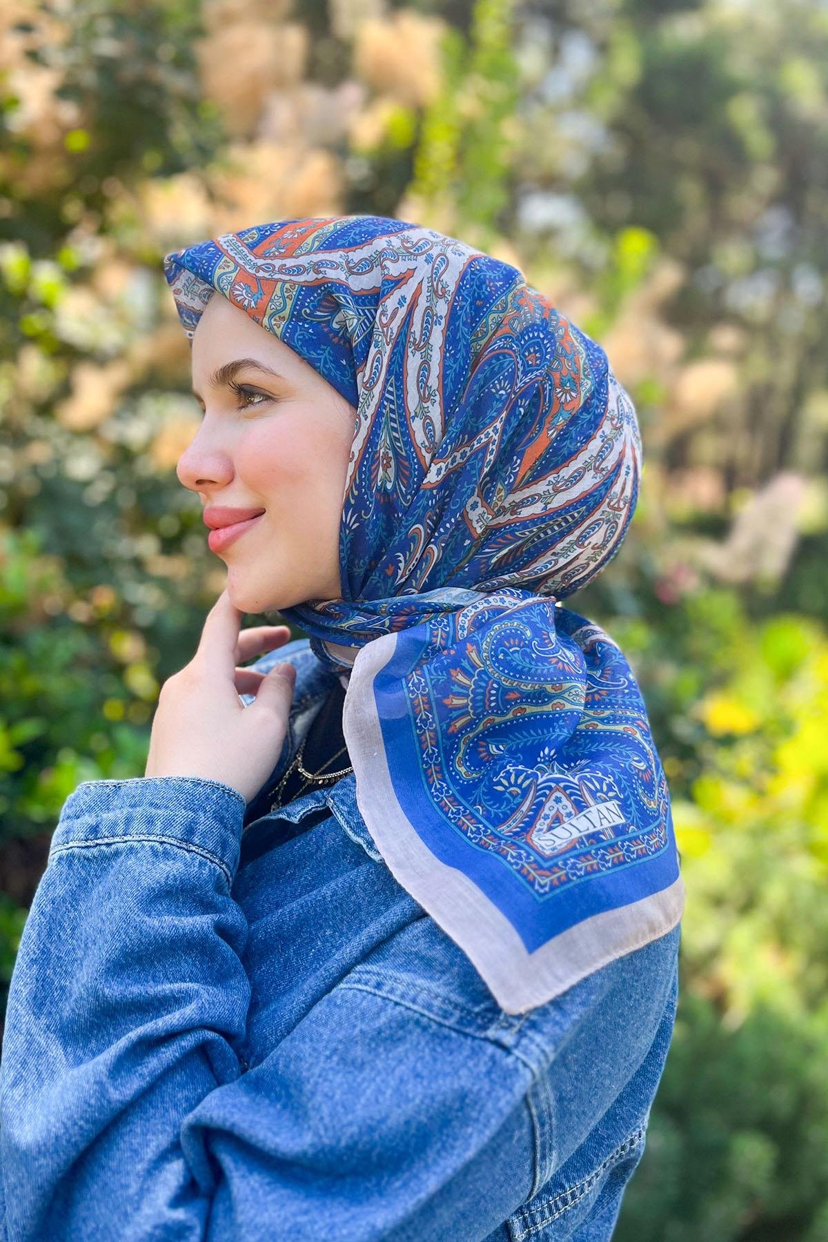 Sultan Fresh Pamuk Eşarp - Çini Desen - SFE012-06