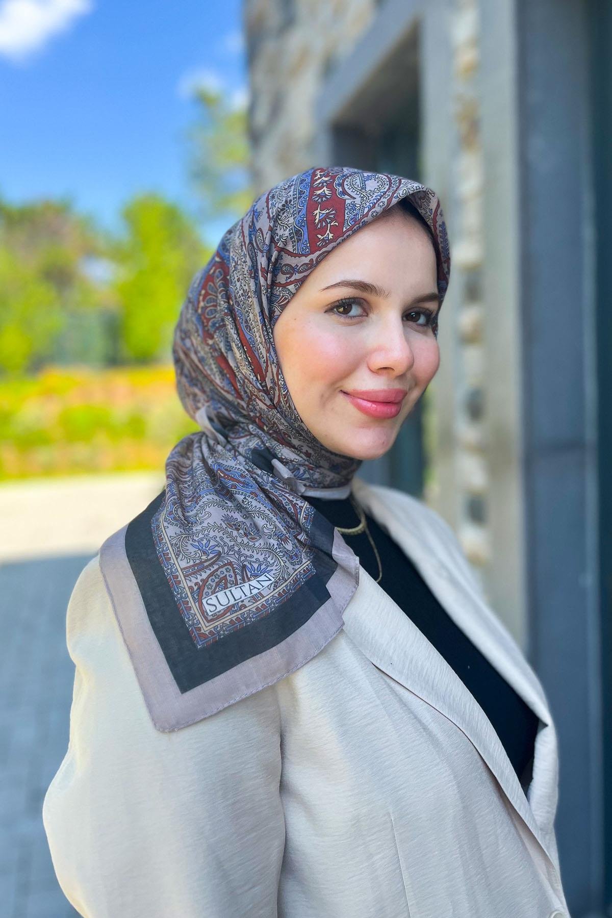 Sultan Fresh Pamuk Eşarp - Çini Desen - SFE012-03